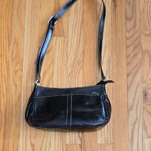 Elegant Black Leather Giani Bernini Shoulder Bag